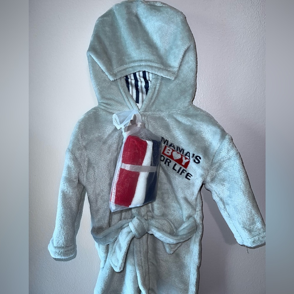 Adorable 6-9 month baby boy robe.